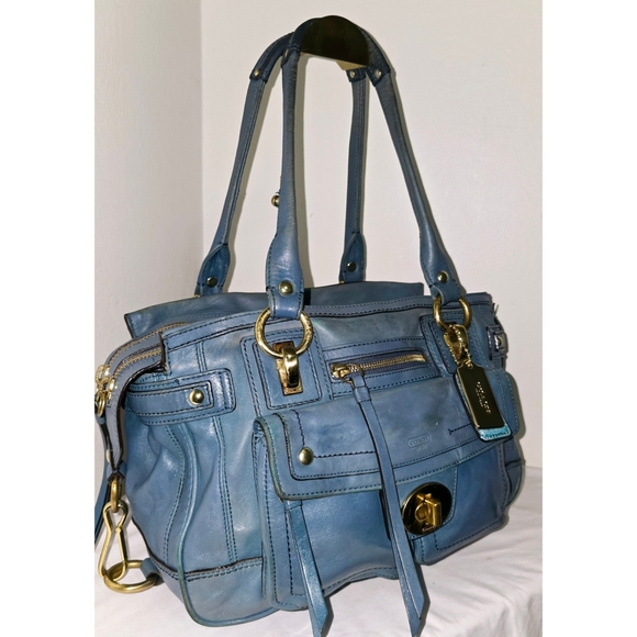 Coach Leather Hampton Lindsay Satchel Bag - Picture 5 of 10